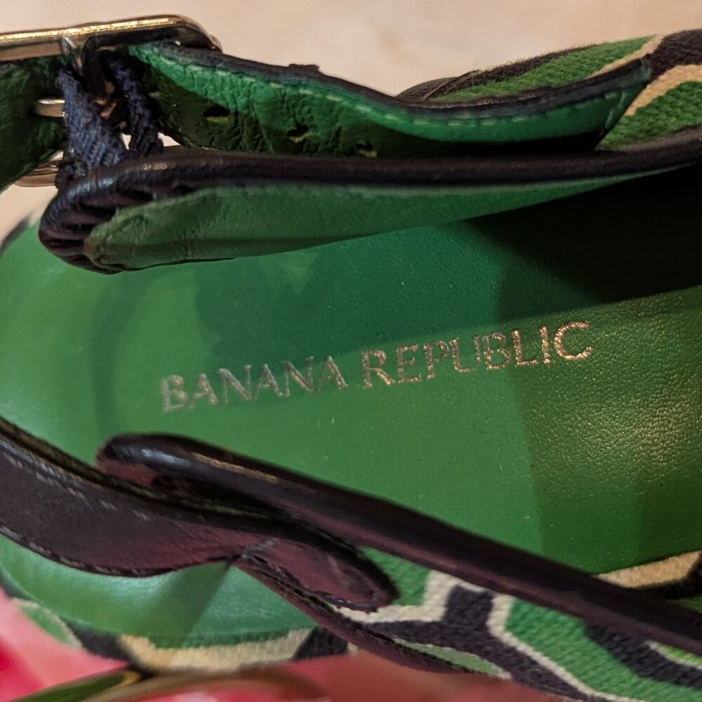 Banana Republic Green and Blue Espadrilles Size 7.5 - Picture 6 of 7